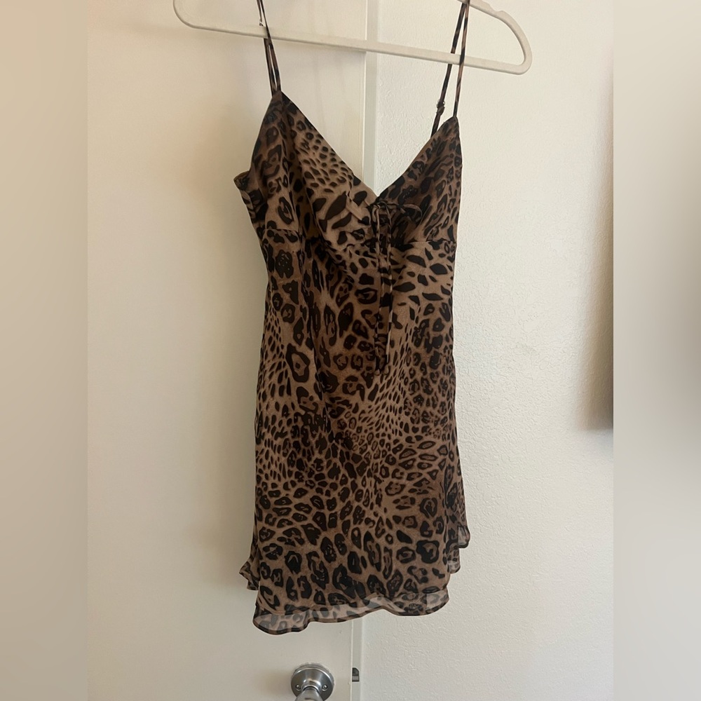 Super down cheetah casual dress